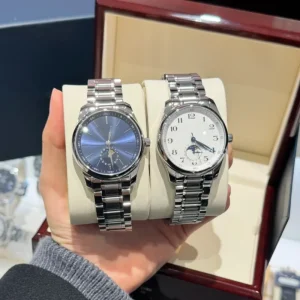 40mm Moonphase Watch, Sunburst Blue Dial, Gold Tone Automatic Mechanical Watch, Full Automatic Movement