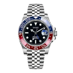 40mm Rotating Bezel Men’s Mechanical Watch Sapphire Glass 100M Waterproof Business Men