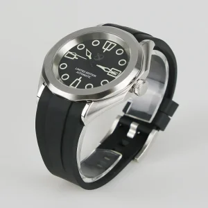 40mm customized logo FKM rubber band mechanical automatic movement wrist watch for men analog dial display with 10ATM small MOQ