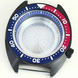 41mm NH35 Black Steel Diver Watch Case With 10ATM Sapphire Glass for Seiko NH35 NH34 36 38 Mechanical Movement Mod Watch Parts
