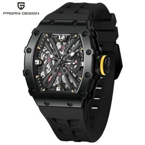 42MM Men’s Sport Quartz Watch Luxury Sapphire Glass Pointer 10ATM Waterproof Stainless Steel Chronograph Silicone