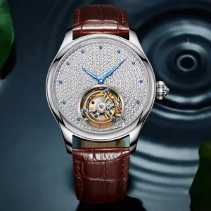 42mm Luxury Classic Men’s Diamond Watch 316L Stainless Steel Automatic Tourbillon Watch