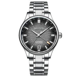 42mm Round Custom Watch Waterproof Mechanical Movement Date Calendar Watch