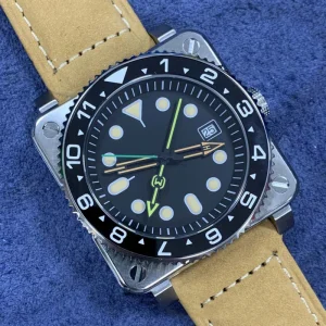 42mm Square Leather Strap Japanese NH35 Movement Luminous Men’s Automatic Mechanical Watch