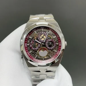 4300V Skeleton Gold Men Mechanical Watch Full Skeleton Movement Perpetual Calendar Moon Phase Multi Function Timepiece