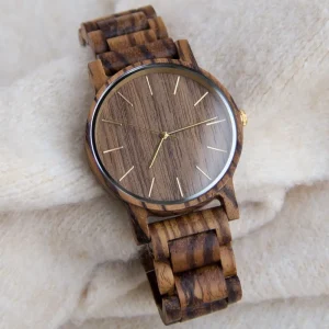 44mm Classic Wooden Watches for Men Minimalist Wood Watch