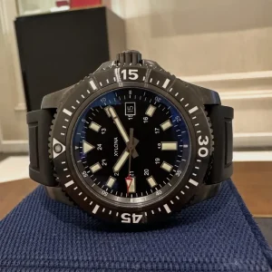 44mm Mechanical Watch for Men Automatic Watch with Stainless Steel Rubber Strap Date Display with Glow in the Dark Coated Scale