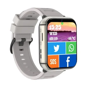 4G Android Smart Watch Square TFT Display IP67 Waterproof Sleep Tracker GPS WIFI HD Camera