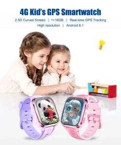 4G Wrist Curved Smart GPS Watch for Kids Anti Lost SOS Calling GPS Kids Security Watch with Alarm Clock School Mode