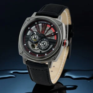 5 ATM Automatic Stainless Steel Genuine Leather OEM Custom Logo Men’s Mechanical Watch with Tourbillon & Chronograph