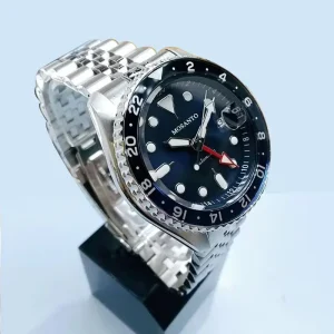 5 Sports Automatic GMT Men’s Watch Stainless Steel Case Blue Hardlex Glass Water Resistant Chronograph Superman Analog