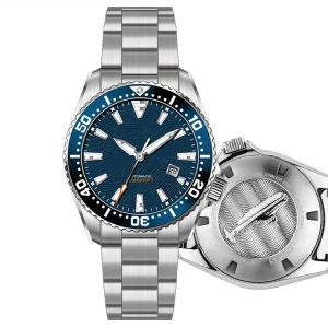 50pcs Custom logo High Quality Low Moq 20ATM 8215 Mechanical Automatic Diving Diver Stainless Steel Men Watch for Sale