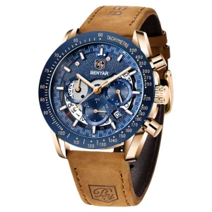 5120 Men’s Wrist Watch Leather Chronograph Quartz Watch