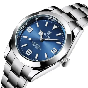 5177 Luminous Stainless Steel 5ATM Waterproof Mechanical Watch for Men