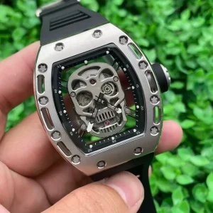 52-01 Skeleton Skull Watches Diver Automatic Movement Sapphire Sports Smile Mechanical Watches for Men