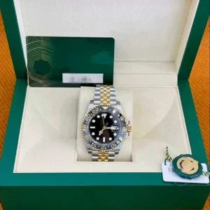 5A Quality Sapphire Glass 904L Stainless Steel Dual Tone Black Dial Business Watch