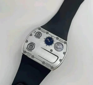 5A Rich Man titanium steel thin luxury men’s watch, mechanical auto movement, chronograph, waterproof, butterfly clasp