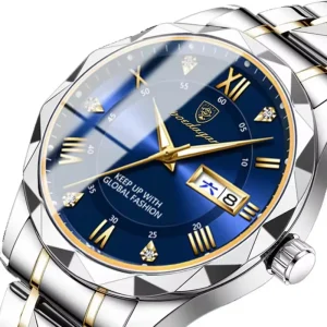 615 Quartz Movement Fashion Luxury Wrist Watch Stainless Steel Waterproof Luminous for Men
