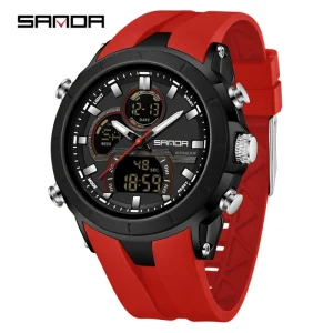 6279 Men’s Digital Watch Dual Display Large Dial Luminous Calendar Waterproof Sports Digital Male Watch Custom