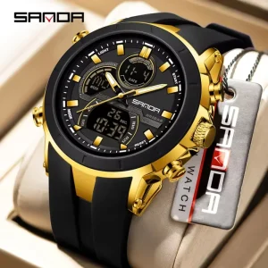 6279 Sport Men’s Watch Waterproof Chronograph Quartz Wristwatch Digital Date and Week Clock Relogio Masculino