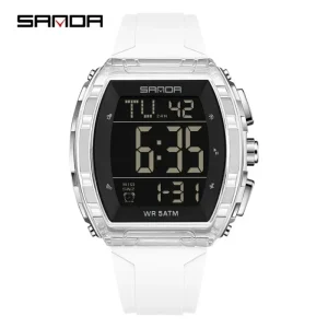 6286 Multi Function Men Digital Watch Fashion Design Two Time Luminous Complete Calendar Waterproof Men Digital Wristwatch