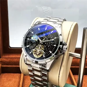 661 Starry Sky Dial Mechanical Watch Hollow Tourbillon Bracelet Luxury Automatic Watch Stainless Steel Reloj