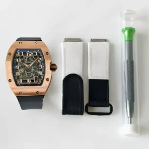 67-01 Titanium 3D Cutout Automatic Mechanical Watch with Functional D/H Indicator Calendar Display Dynamic Gear