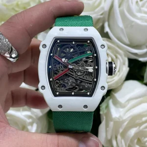 67 02 Luxury Men’s Ultra Thin Skeleton Automatic Watch with TPT Carbon Fiber Case High Quality Business Casual Mechanical Watch