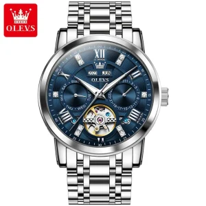 6701 Oem Stainless Steel Multifunctional Sports Waterproof Automatic Mechanical Watch for Men