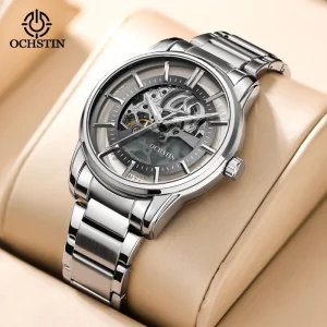 7010B Men’s Watches Automatic Movement Mechanical Outdoor Waterproof Hollow Out Dial Luminous Hands Wristwatch for Male