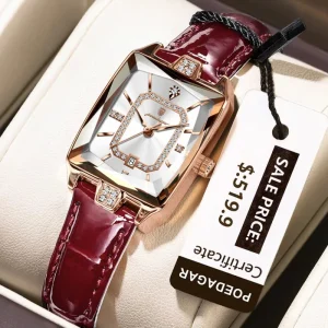 785 Luxury Women’s Wristwatch Waterproof Date Rectangle Watch Leather Quartz Women’s Watch