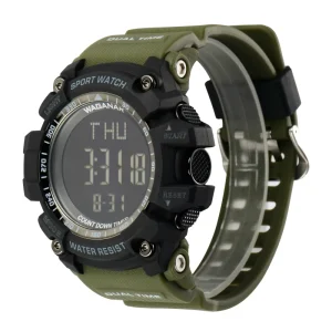 8014 Fashion Men’s Large Dial Electronic Plastic Watch Waterproof Plastic Mirror Dial Multifunctional Sports Watch for Students