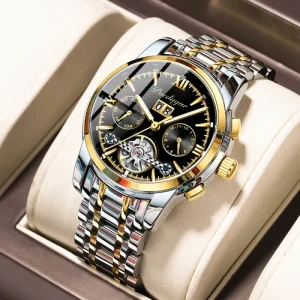 8051 Automatic Men Watch Stainless Steel Waterproof Luminous Calendar Mechanical Watch