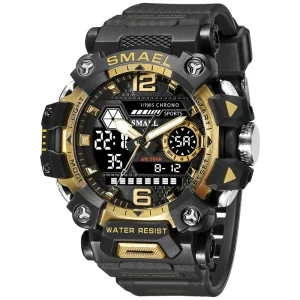 8072 Fashion Men Waterproof Stopwatch Sport Watch Dual Display Electronic LED Calendar Digital Watch