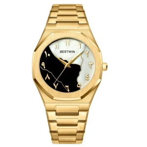 812BK Fashion Men’s Watch Creative Dial 45mm Business Stainless Steel Watch