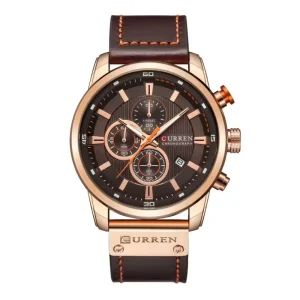 8291 Men’s Quartz Business Watch Leather Waterproof Wristwatch Date Quartz Clock Smartwatch