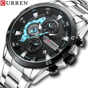 8402 Men’s Quartz Wrist Watch Stainless Steel Strap