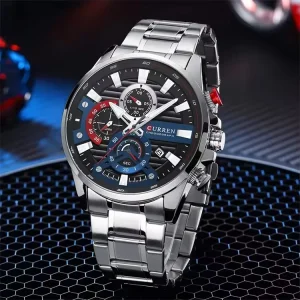 8415 Men’s Sports Multifunction Watch, Stainless Steel, Quartz, Luminous Hand
