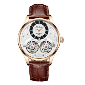 8822C Automatic Mechanical Watch Tourbillon Skeleton Leather Casual Business Retro Wristwatch