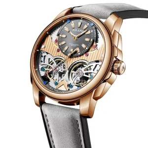 8832 Men’s Mechanical Watch Double Tourbillon Hollow Wristwatch Leather Stainless Steel