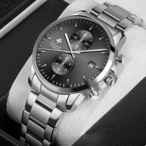 8844 Golden Belt Stainless Steel Quartz Watch 3ATM Waterproof Wristwatch