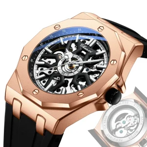 8868 Men’s Automatic Watch, Rose Gold Mechanical Watch, Waterproof, Luminous Bracelet