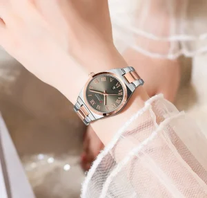 9095 Women’s Watch Calendar Stainless Steel Waterproof Luminous Quartz