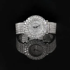 925 Silver Moissanite Luxurious Full-set Diamond Quartz Watch as a Gift Jewelry Watch Old Money Style Women’s Wristwatch