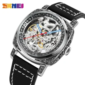 9271 Fashion Men Mechanical Automatic Watch Leather Water Resistant Wristwatch Sport Watch