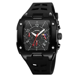 9345 Men’s Watch Fashion Sport Chronograph Waterproof Luminous Calendar Silicon Strap Quartz Watch for Men