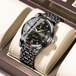 936 Classic Business Quartz Wristwatch for Men Luminous Hands Stainless Steel Case Fashion Sport Style 41mm Dial 20mm Band Glass
