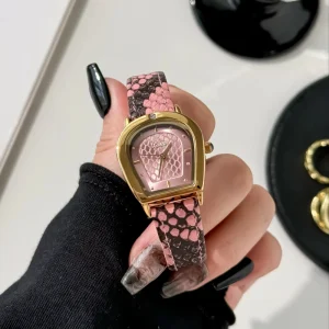 9602C Women’s Quartz Wrist Watch Elegant Shell Dial Waterproof Customized Alloy Glass Analog Leather Stainless Steel