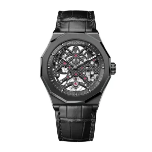 AGELOCER Original Schwarzwald Watch Men’s Sports Skeleton Luminous Automatic Mechanical Watch Rubber Strap Wristwatch With Box