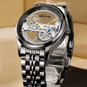 AILANG 8652 Transparent Dial Men’s Mechanical Watch Luxury Fashion Automatic Bracelet Waterproof Mechanical Wristwatch